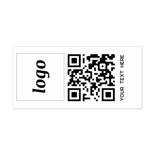 Eenvoudige Logo QR Code Tekst Zakelijk Promotie Zelfinktende Stempel (Design)