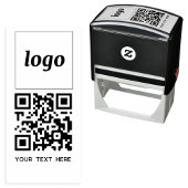Eenvoudige Logo QR Code Tekst Zakelijk Promotie Zelfinktende Stempel