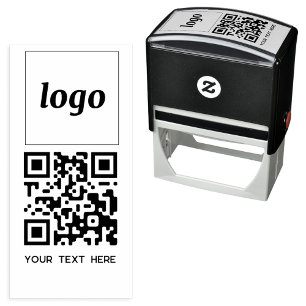 Eenvoudige Logo QR Code Tekst Zakelijk Promotie Zelfinktende Stempel