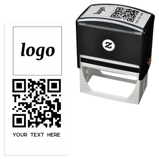Eenvoudige Logo QR Code Tekst Zakelijk Promotie Zelfinktende Stempel