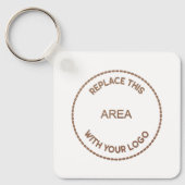 Eenvoudige Logo Qr-code voor bedrijven Sleutelhanger (Voorkant)