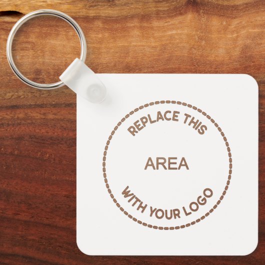 Eenvoudige Logo Qr-code voor bedrijven Sleutelhanger (Voorkant)