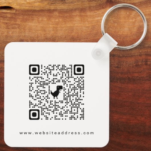 Eenvoudige Logo Qr-code voor bedrijven Sleutelhanger (Achterkant)