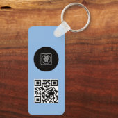Eenvoudige Logo QR Code Zakelijk Blauwe Sleutelhan Sleutelhanger (Achterkant)