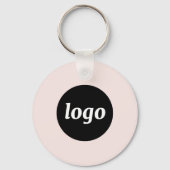 Eenvoudige Logo QR Code Zakelijk Blush Roze Sleutelhanger (Voorkant)