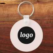 Eenvoudige Logo QR Code Zakelijk Blush Roze Sleutelhanger (Voorkant)