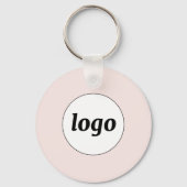 Eenvoudige Logo QR Code Zakelijk Blush Roze Sleutelhanger (Voorkant)