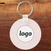 Eenvoudige Logo QR Code Zakelijk Blush Roze Sleutelhanger (Voorkant)