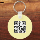 Eenvoudige Logo QR Code Zakelijk Lichtgeel Sleutelhanger (Achterkant)