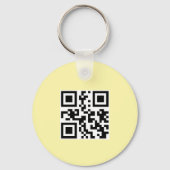 Eenvoudige Logo QR Code Zakelijk Lichtgeel Sleutelhanger (Achterkant)