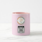 Eenvoudige Logo QR Code Zakelijk Roze Mok (Midden)