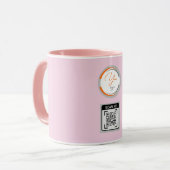 Eenvoudige Logo QR Code Zakelijk Roze Mok (Voorkant links)