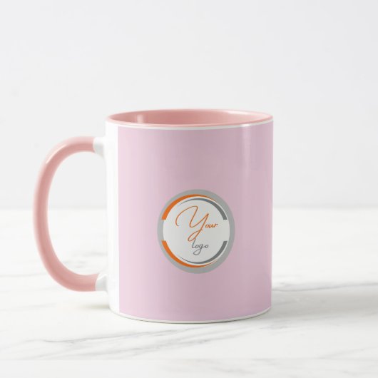 Eenvoudige Logo QR Code Zakelijk Roze Mok (Links)