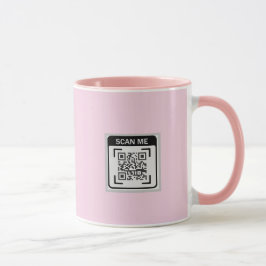 Eenvoudige Logo QR Code Zakelijk Roze Mok