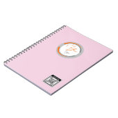 Eenvoudige Logo QR Code Zakelijk Roze Notitieboek (Linkerzijde)