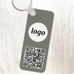 Eenvoudige Logo QR-code Zakelijk Sage Groen Sleutelhanger<br><div class="desc">Voeg uw eigen logo en QR code aan dit opvallende minimalistische professionele ontwerp toe. Ideaal voor het merken van werknemers of als promotiemiddel voor uw werknemers,  klanten en klanten.</div>
