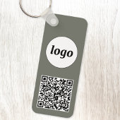 Eenvoudige Logo QR-code Zakelijk Sage Groen Sleutelhanger