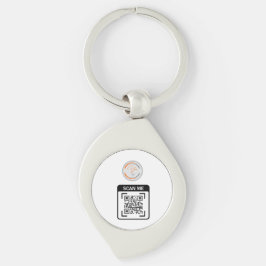 Eenvoudige Logo QR Code Zakelijk Wit Sleutelhanger