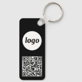 Eenvoudige Logo QR Code Zakelijk Zwart en Wit Sleutelhanger (Achterkant)