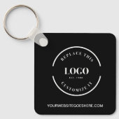 Eenvoudige logo QR-code zakelijk zwart en wit Sleutelhanger (Voorkant)