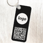 Eenvoudige Logo QR Code Zakelijk Zwart-wit Sleutelhanger<br><div class="desc">Voeg uw eigen logo en QR code aan dit opvallende minimalistische professionele ontwerp toe. Ideaal voor het merken van werknemers of als promotiemiddel voor uw werknemers,  klanten en klanten.</div>