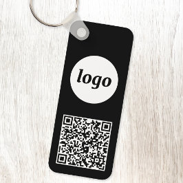 Eenvoudige Logo QR Code Zakelijk Zwart-wit Sleutelhanger