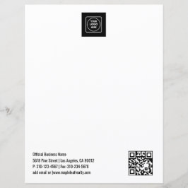 Eenvoudige Logo QR Code Zakelijke Briefhoofd