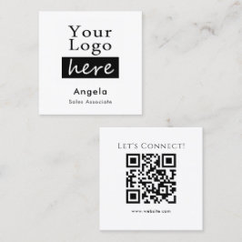 Eenvoudige Logo QR Code Zakelijke Kaart Vierkante Visitekaartje