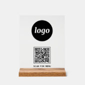 Eenvoudige Logo QR-codeaftasten voor menuzaken Acryl Bord (Voorkant)