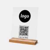 Eenvoudige Logo QR-codeaftasten voor menuzaken Acryl Bord (Hoek)