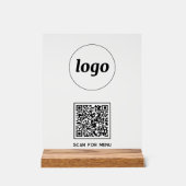 Eenvoudige Logo QR-codeaftasten voor menuzaken Acryl Bord (Voorkant)