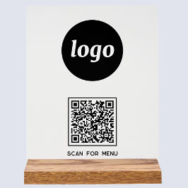 Eenvoudige Logo QR-codeaftasten voor menuzaken Acryl Bord