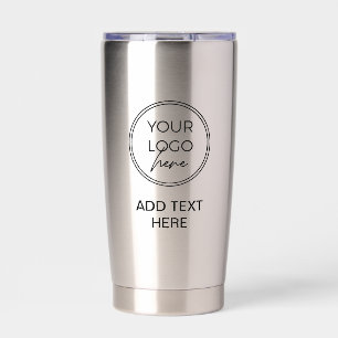 Eenvoudige logo roestvrijstalen tumbler geïsoleerde drinkbeker