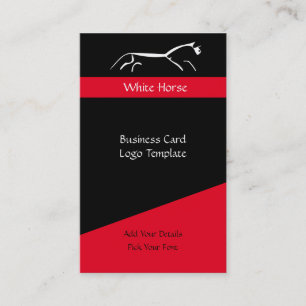 Eenvoudige Logo Rood- en White Horse Visitekaartje