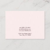 Eenvoudige Logo Roze Haarclip Barrette Displaykaar Visitekaartje (Achterkant)