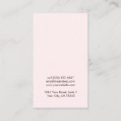 Eenvoudige Logo roze haarklemkaart Visitekaartje (Achterkant)