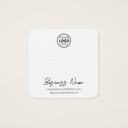 Eenvoudige Logo sieraden Stud Oorbel Display Kaart (Voorkant)
