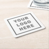 Eenvoudige Logo Sjabloon Business Promo Swag White Kartonnen Onderzetters (Schuin)