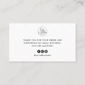 Eenvoudige Logo Social Media Hart Script Bedankt Visitekaartje (Achterkant)