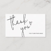 Eenvoudige Logo Social Media Hart Script Bedankt Visitekaartje (Voorkant)