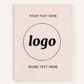Eenvoudige Logo tekst Blush roze Notitieboek (Voorkant)