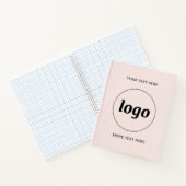 Eenvoudige Logo tekst Blush roze Notitieboek (Binnen)