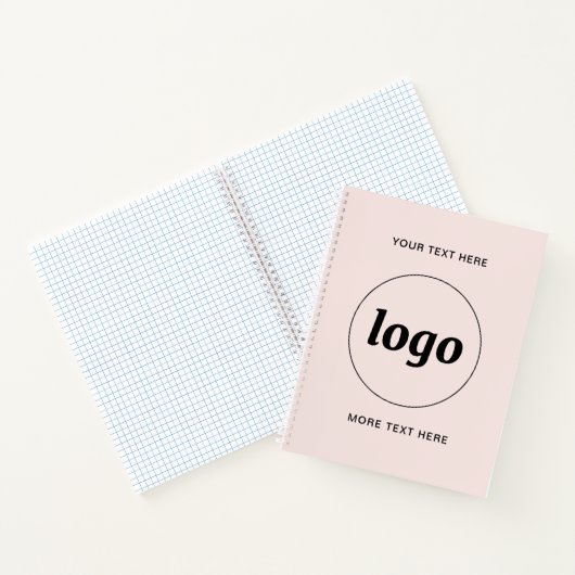 Eenvoudige Logo tekst Blush roze Notitieboek (Binnen)
