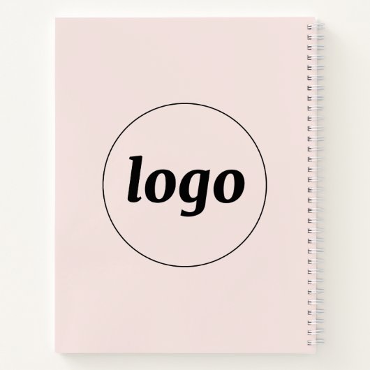 Eenvoudige Logo tekst Blush roze Notitieboek (Achterkant)
