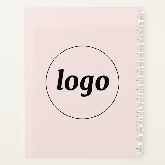Eenvoudige Logo tekst Blush roze Planner (Achterkant)