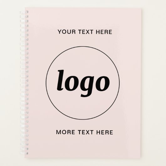 Eenvoudige Logo tekst Blush roze Planner (Voorkant)
