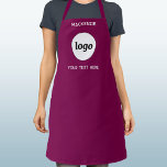 Eenvoudige Logo tekst Business Branding Magenta Ro Schort<br><div class="desc">Voeg uw eigen logo en keus van tekst aan dit ontwerp toe. Verwijder de bovenste of onderste tekst als u dat wilt. Minimalistisch en professioneel. Ideaal voor het merken van werknemers of als promotiemiddel voor uw klanten en klanten.</div>