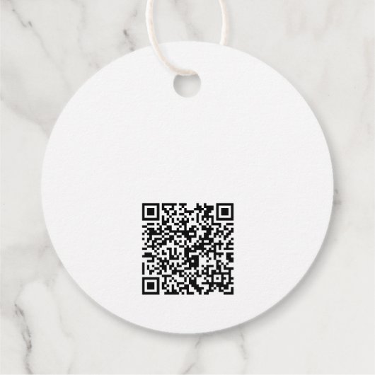 Eenvoudige logo-tekst en QR-code prijskaartjes voo Bedankjes Labels (Achterkant)