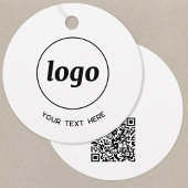 Eenvoudige logo-tekst en QR-code prijskaartjes voo Bedankjes Labels
