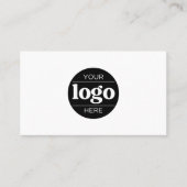 Eenvoudige Logo Tekst en QR code Wit Visitekaartje (Voorkant)